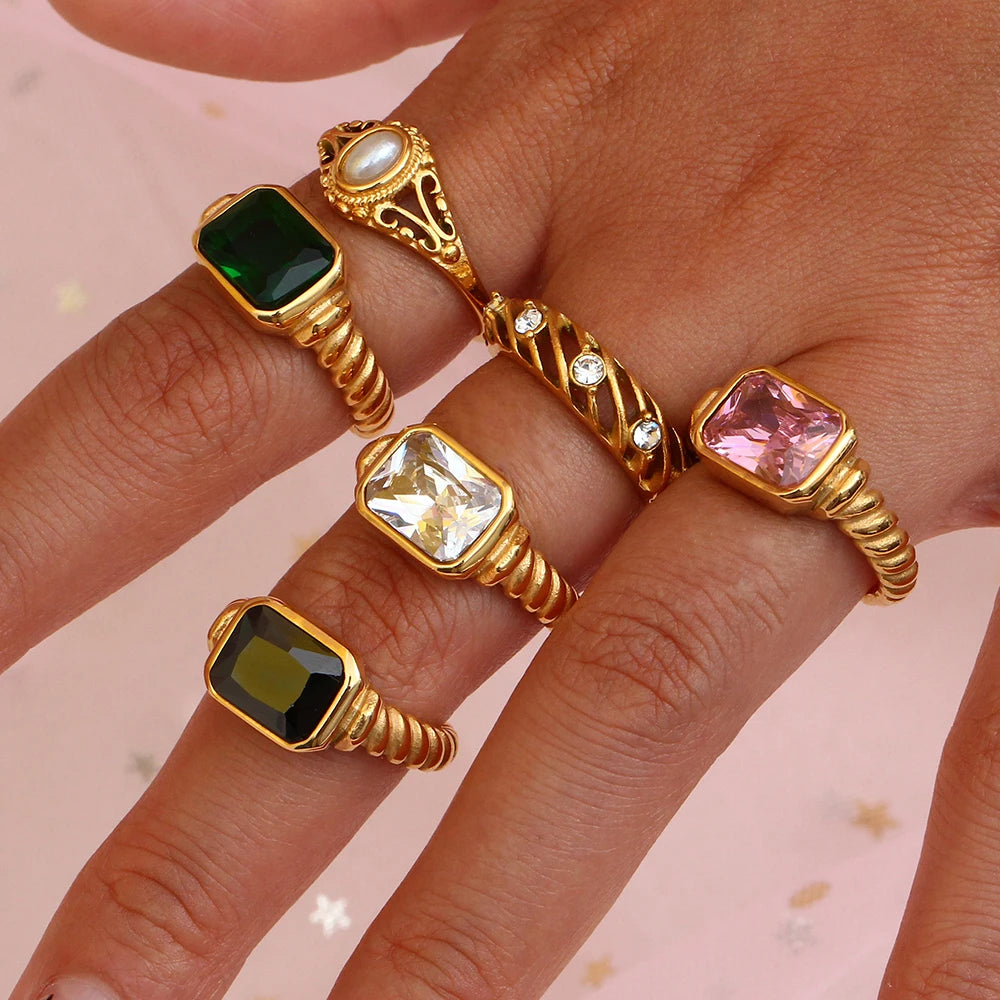 Candy Stone Rope Ring