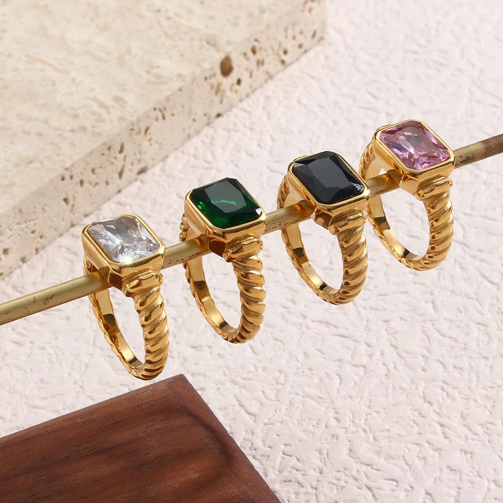 Candy Stone Rope Ring