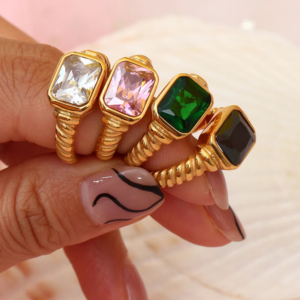Candy Stone Rope Ring