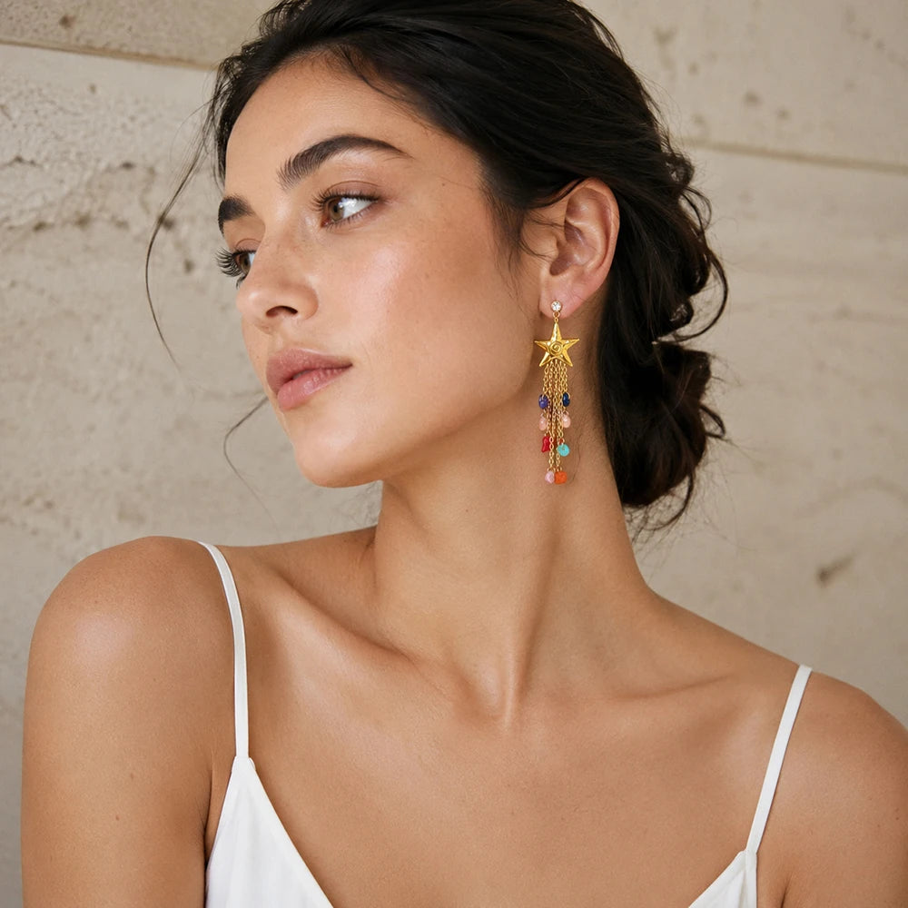 Starburst Candy Fringe Earrings