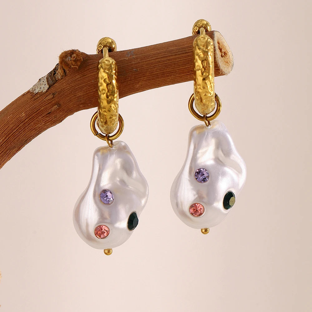 Baroque Pearl Sprinkle Hoops
