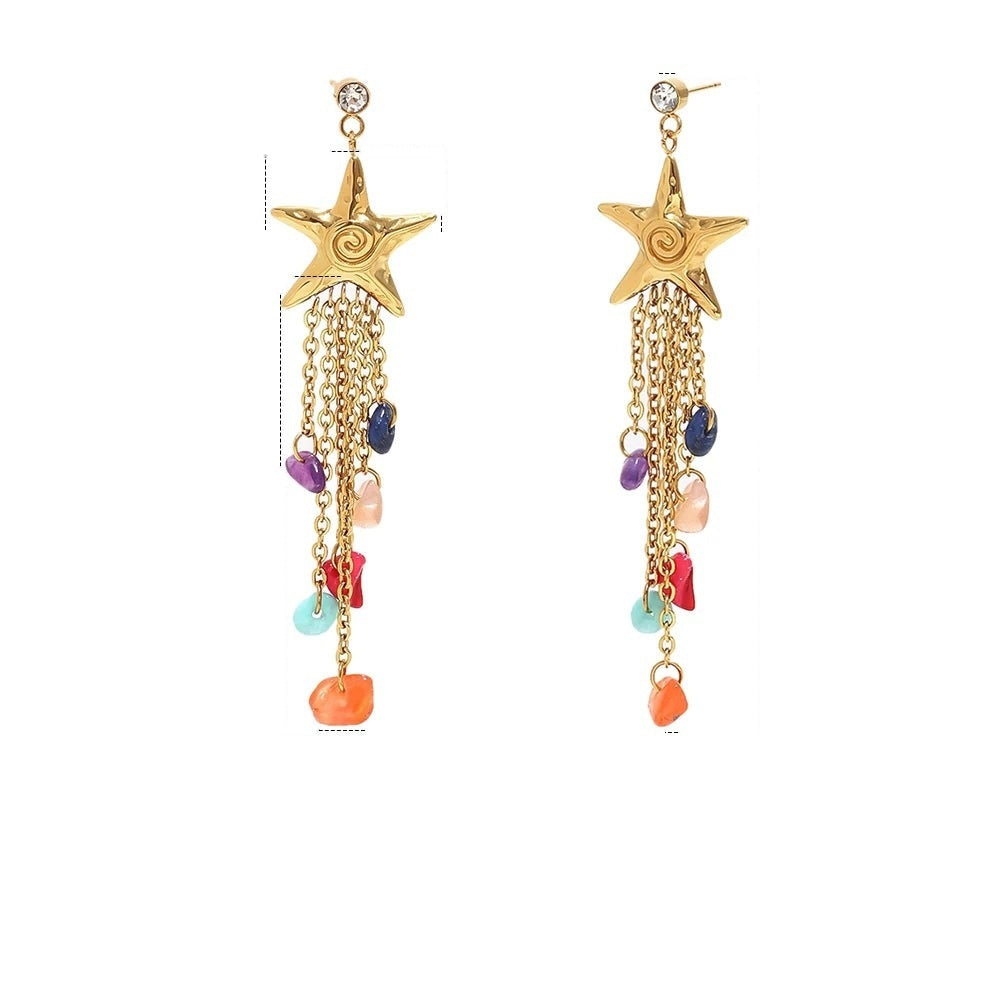 Starburst Candy Fringe Earrings