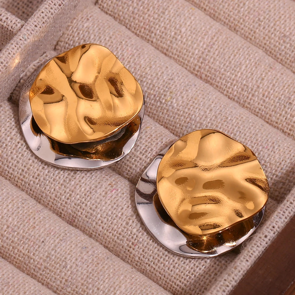 Molten Disc Two-Tone Studs