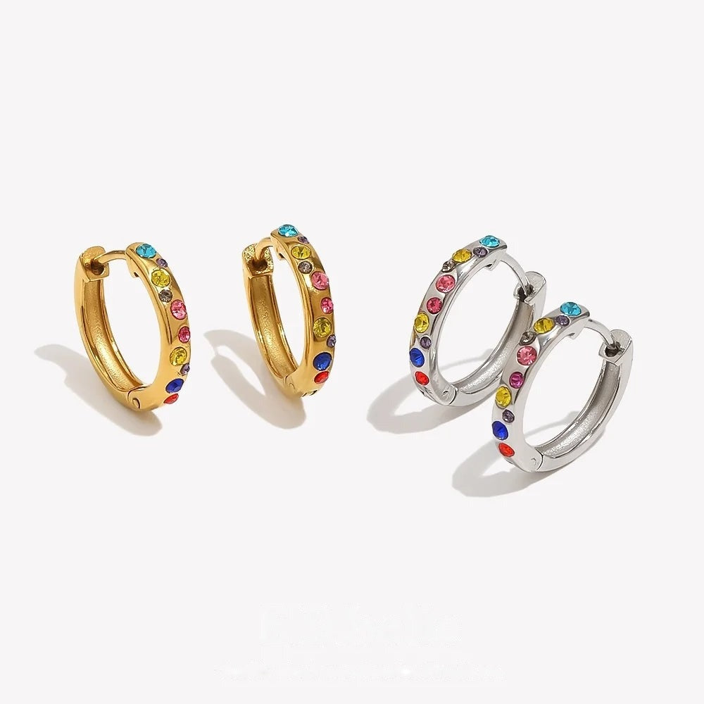 Rainbow Pave Huggies