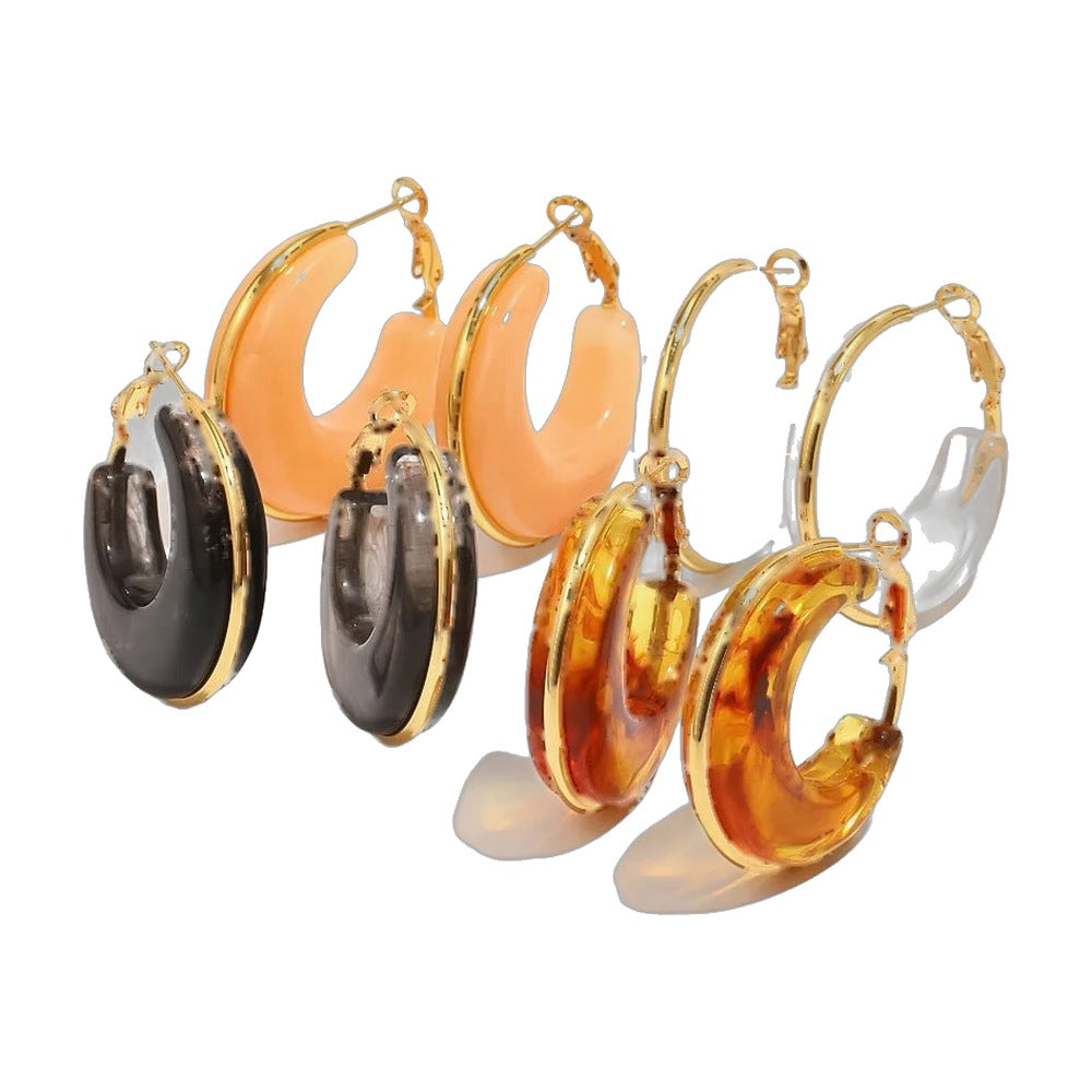 Amber Glass C-Hoops