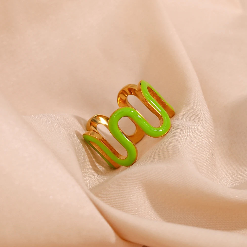 Squiggle Enamel Ring