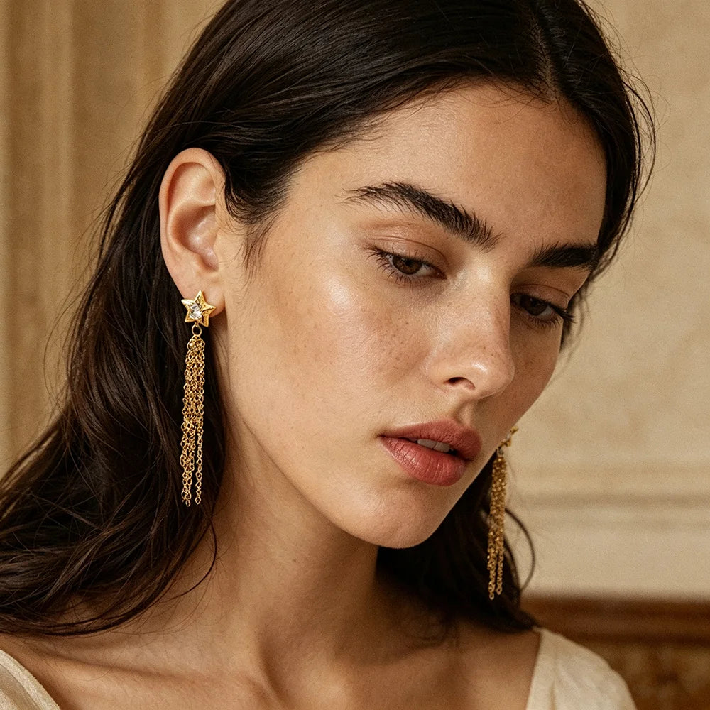 Shooting Star Fringe Earrings