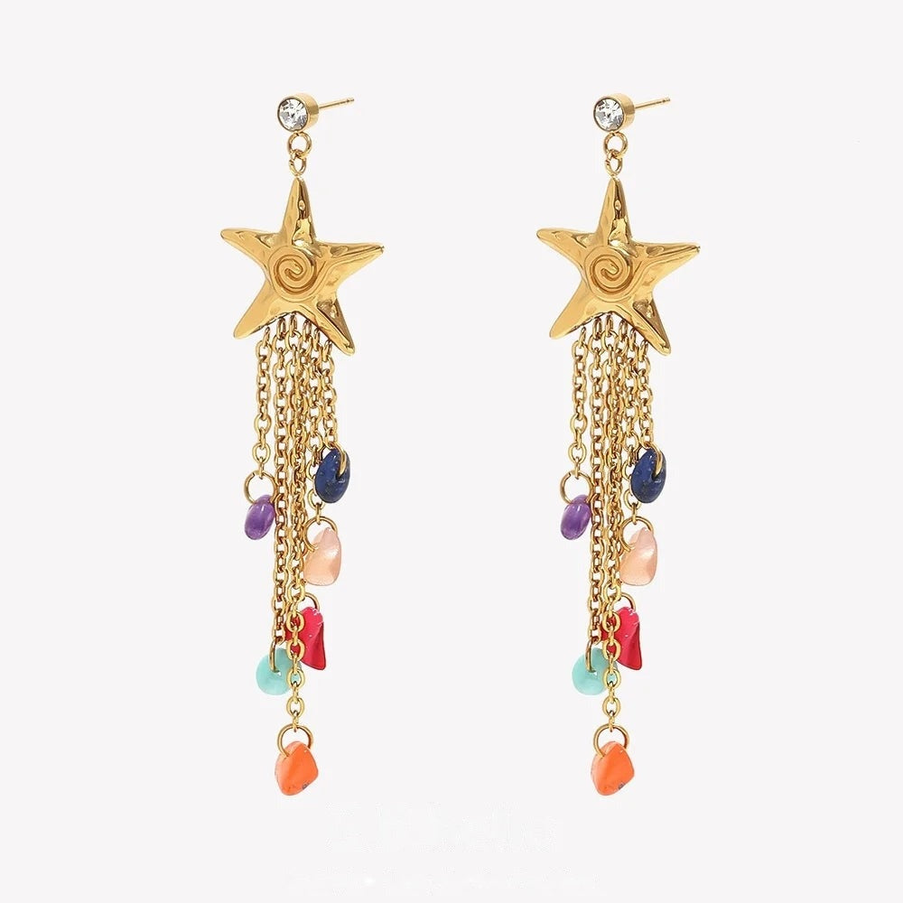 Starburst Candy Fringe Earrings