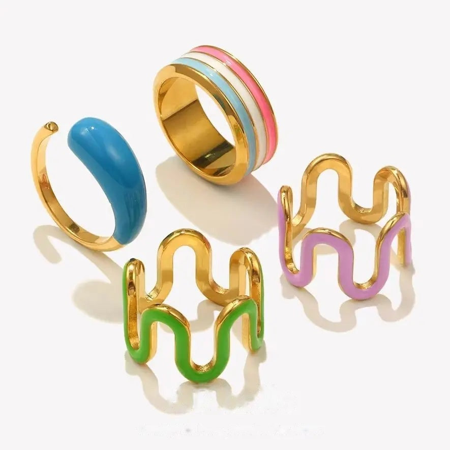 Squiggle Enamel Ring