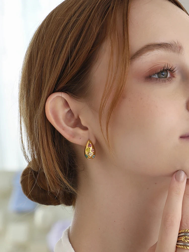 Flower Confetti Drop Studs
