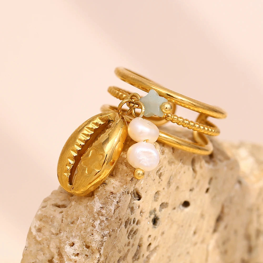 Seashell Layered Ring