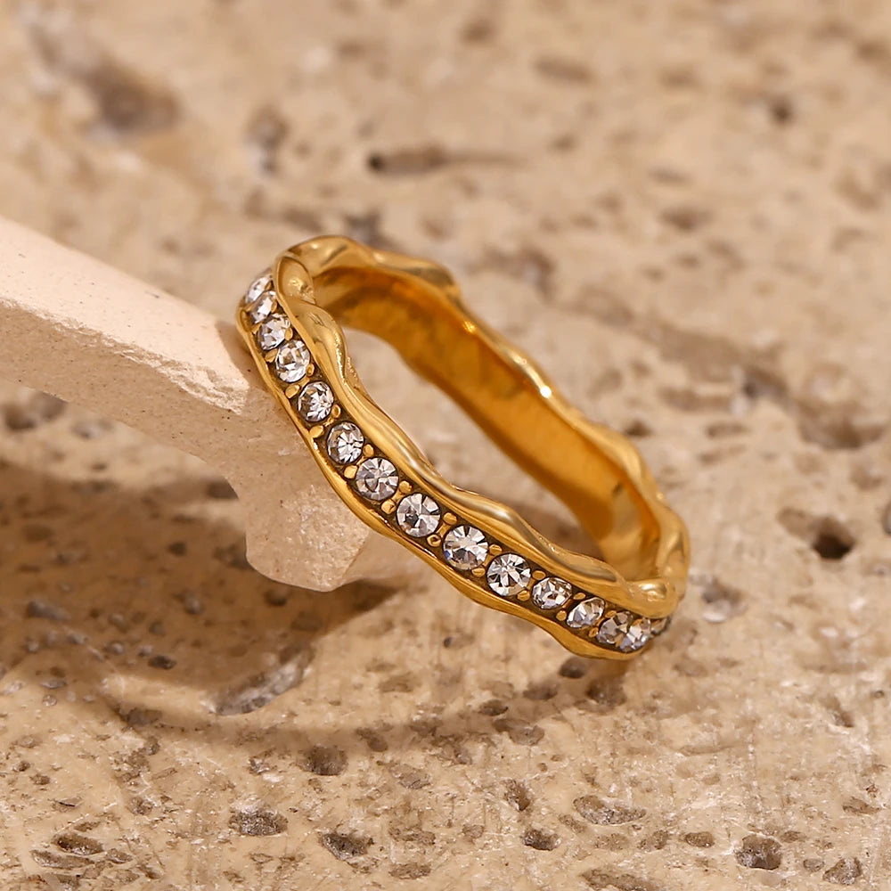 Starry Wave Band Ring