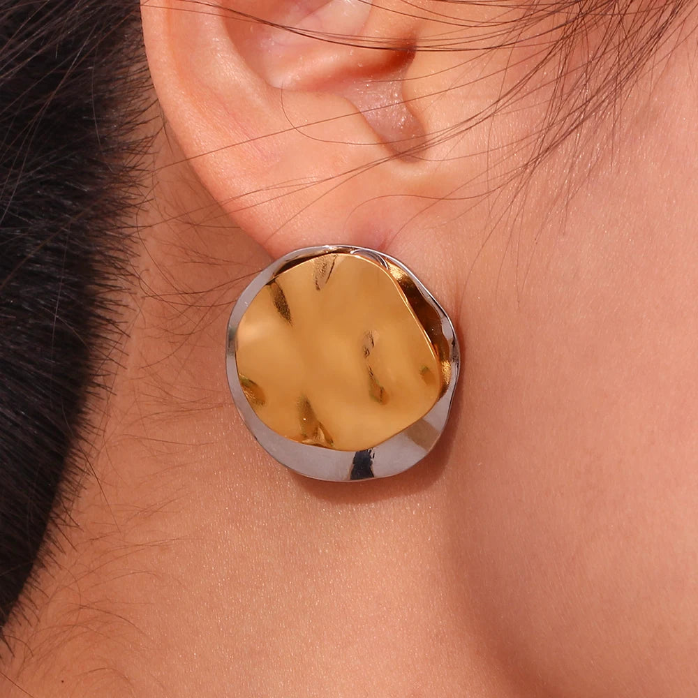 Molten Disc Two-Tone Studs