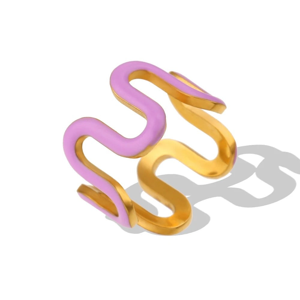 Squiggle Enamel Ring