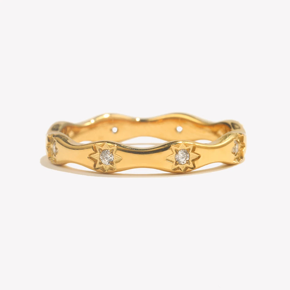 Starry Wave Band Ring