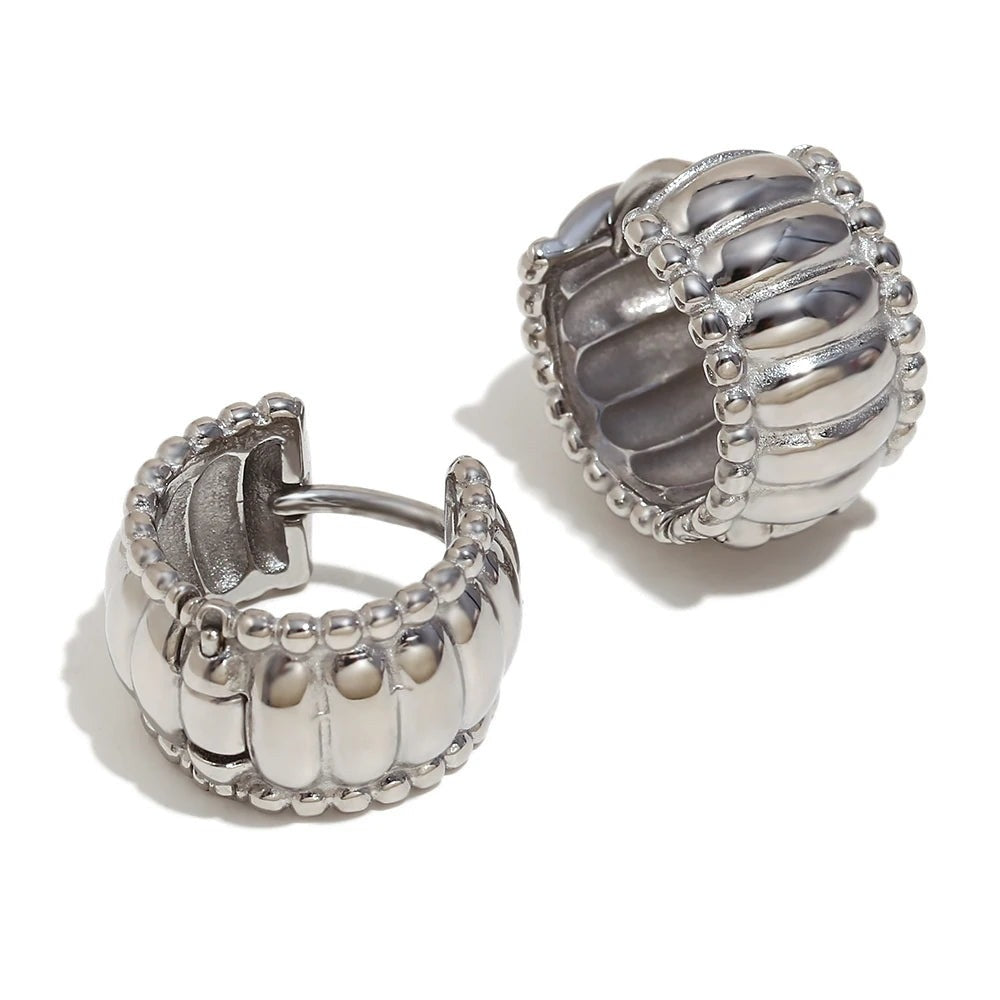 Ribbed Bubble Hoops