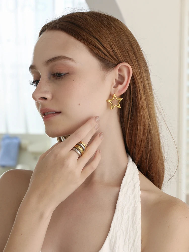 Open Star Studs