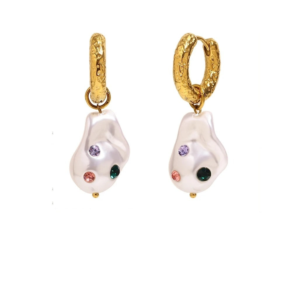 Baroque Pearl Sprinkle Hoops