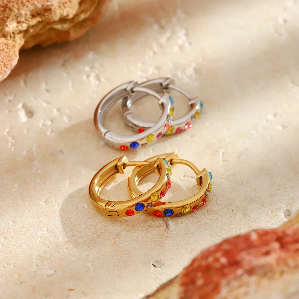 Rainbow Pave Huggies