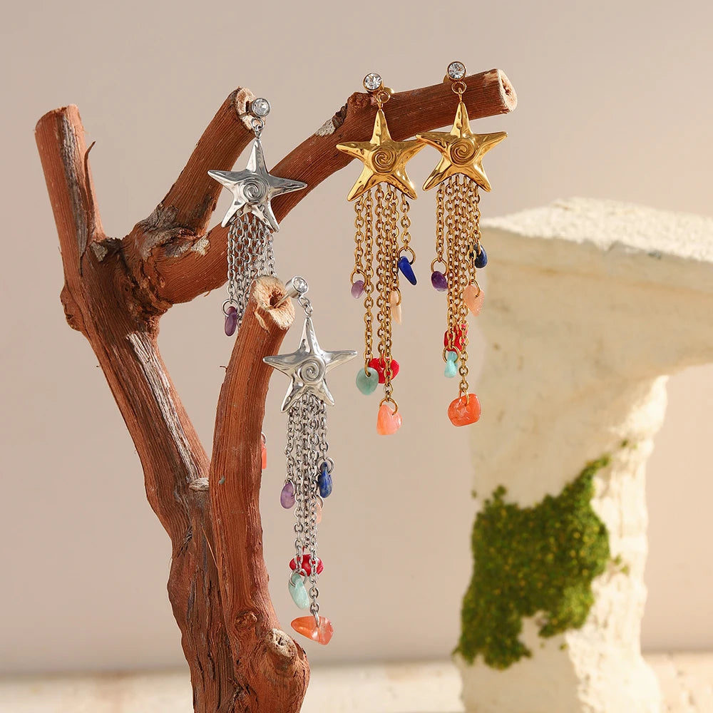 Starburst Candy Fringe Earrings