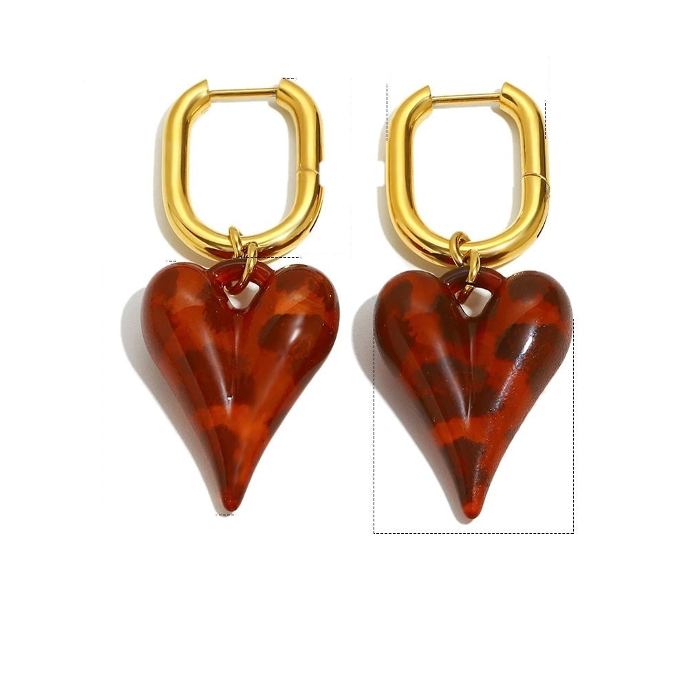 Cherry Glaze Heart Hoops