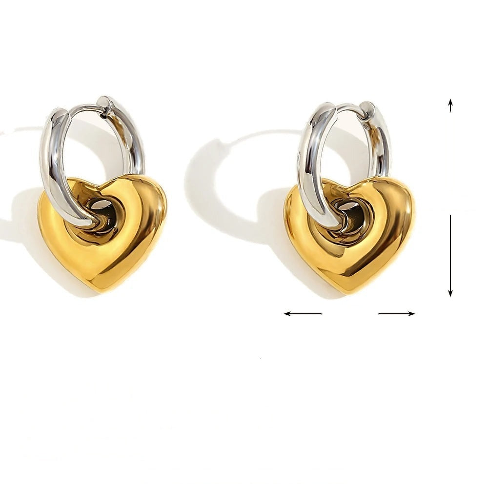 Heart & Star Charm Hoops