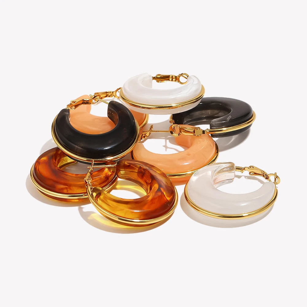 Amber Glass C-Hoops