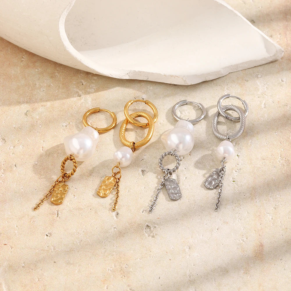 Pearl & Charm Mismatch Hoops