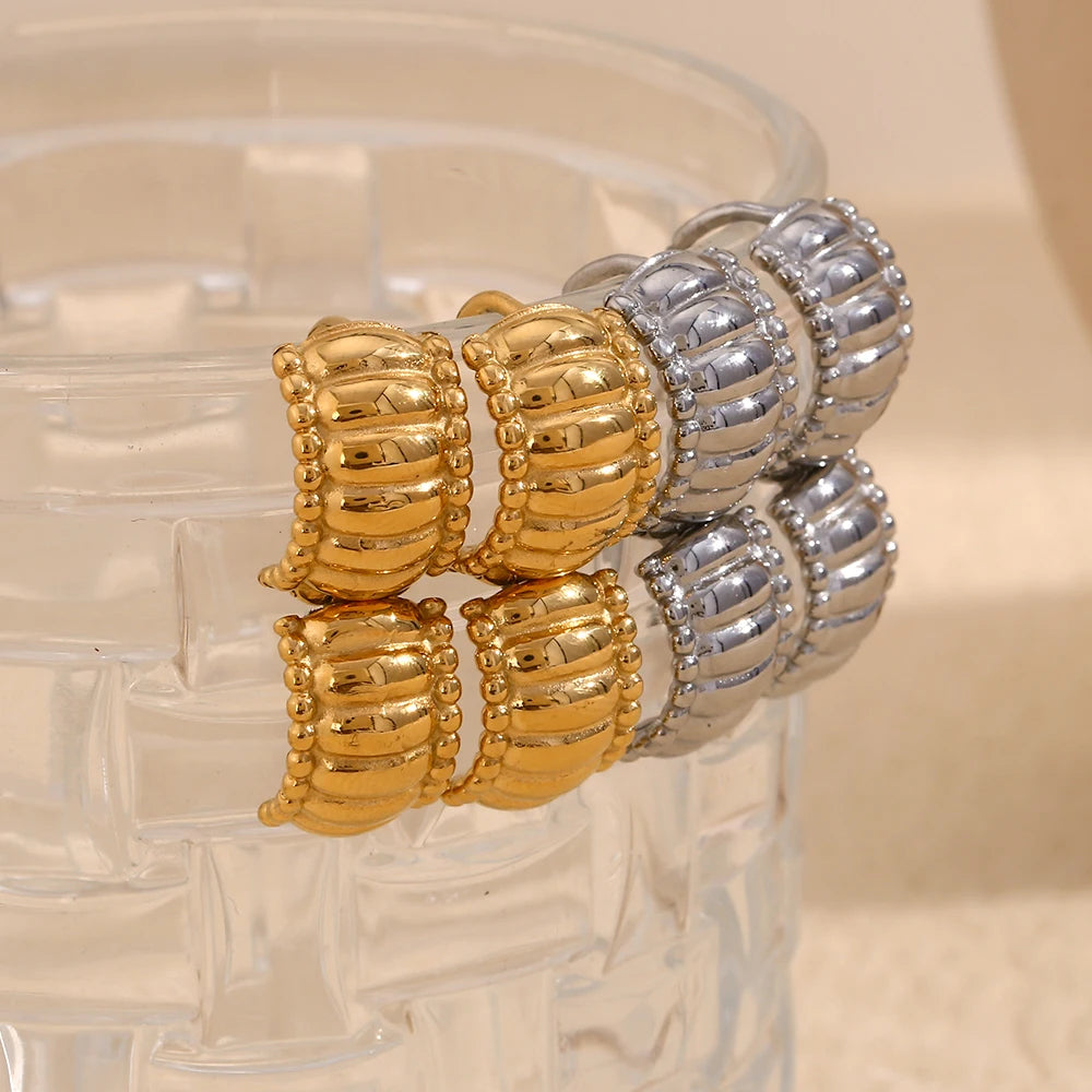 Ribbed Bubble Hoops