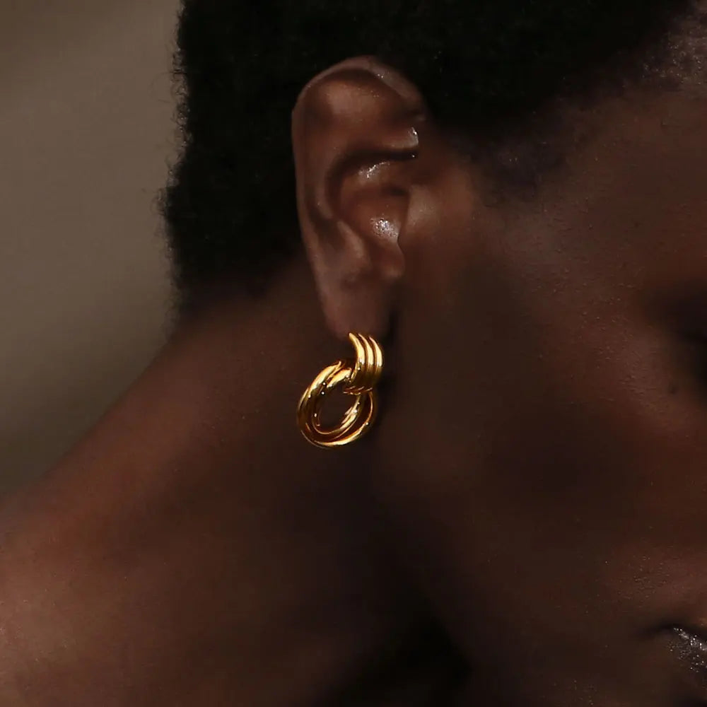 Triple Loop Love Knot Studs