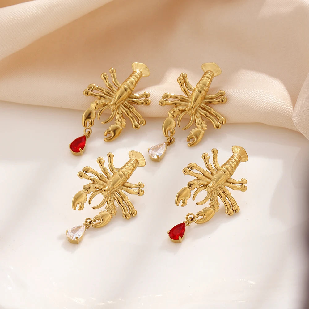 Lobster Love Drop Earrings