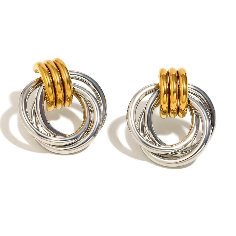 Triple Loop Love Knot Studs