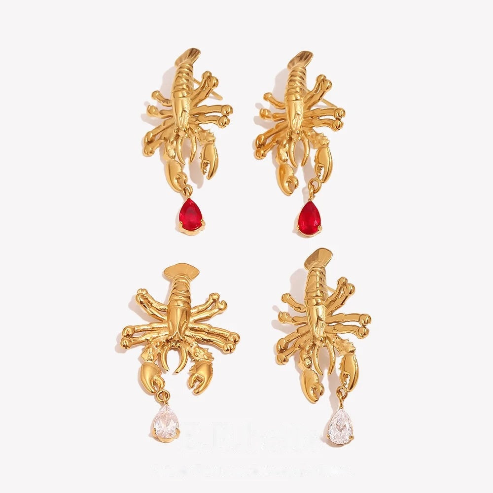Lobster Love Drop Earrings