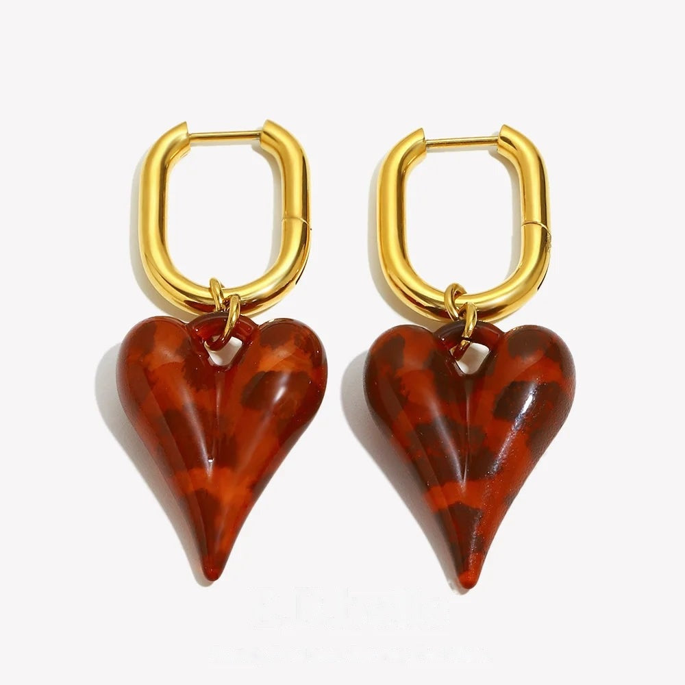 Cherry Glaze Heart Hoops