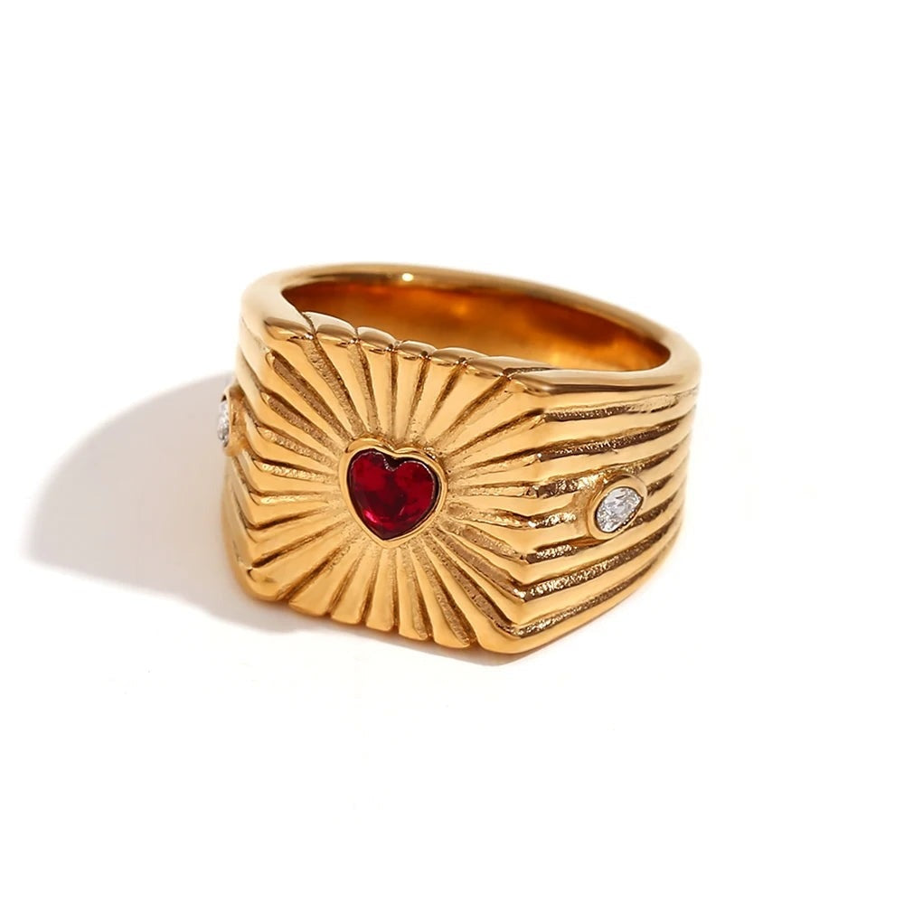 Sunburst Heart Ring