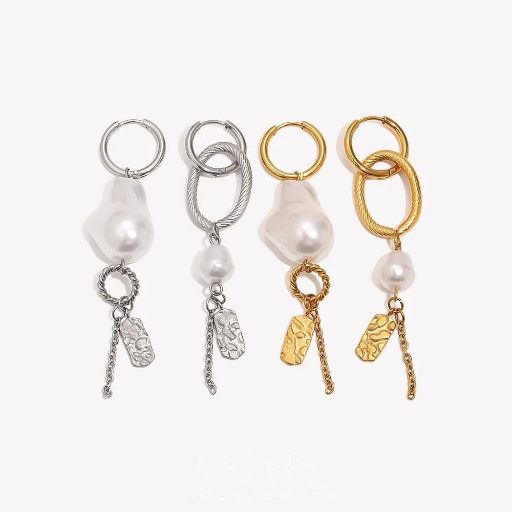 Pearl & Charm Mismatch Hoops