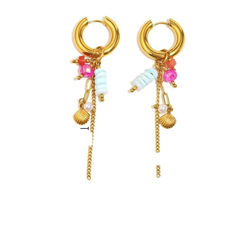 Beach Charm Drop Hoops