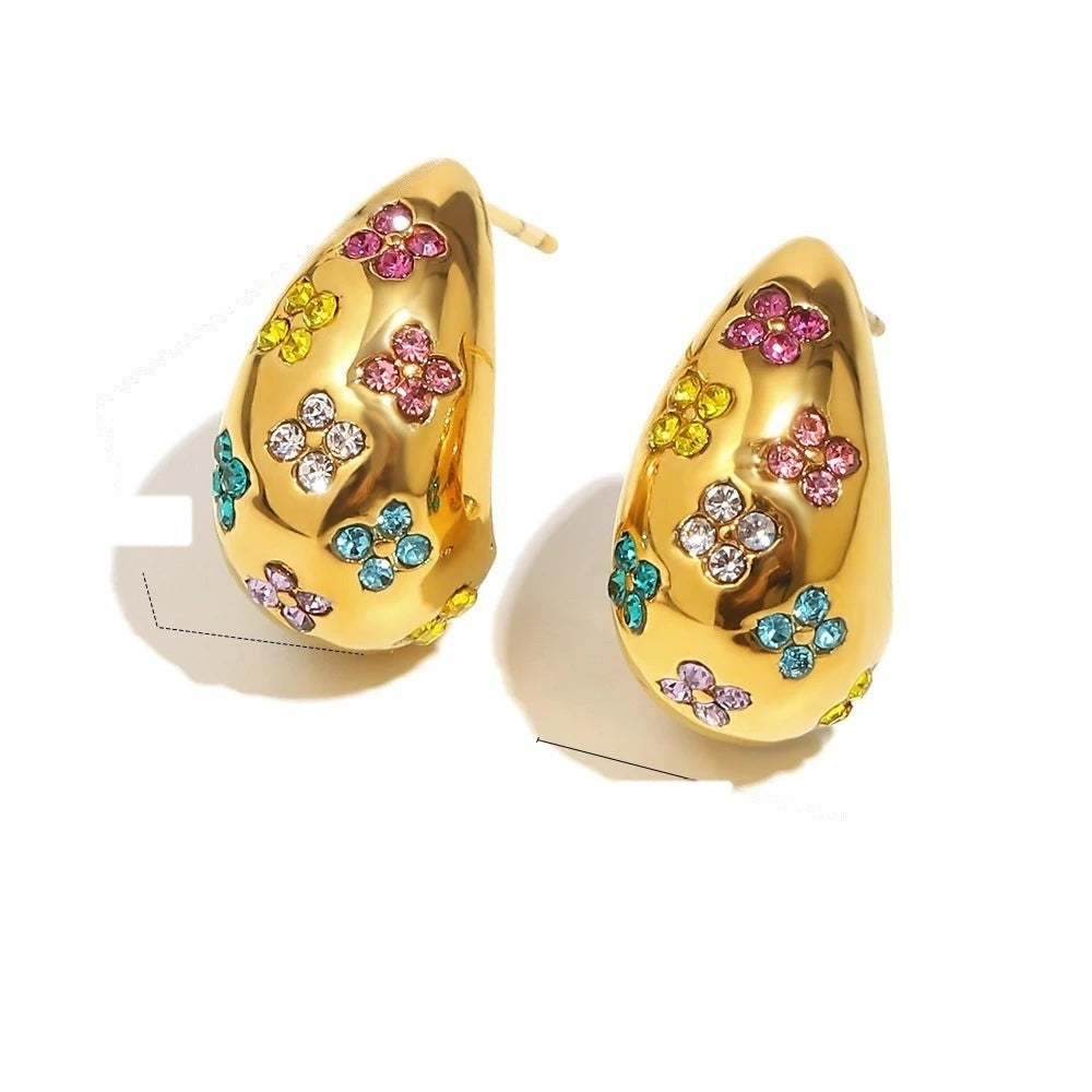 Flower Confetti Drop Studs