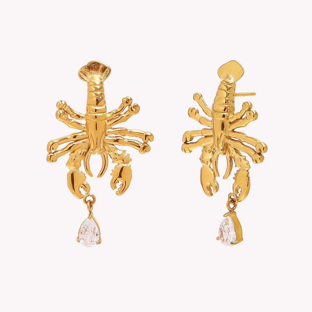 Lobster Love Drop Earrings