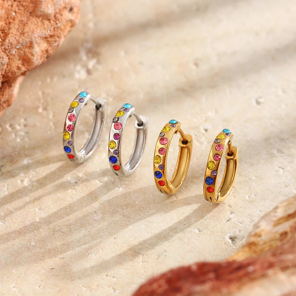 Rainbow Pave Huggies