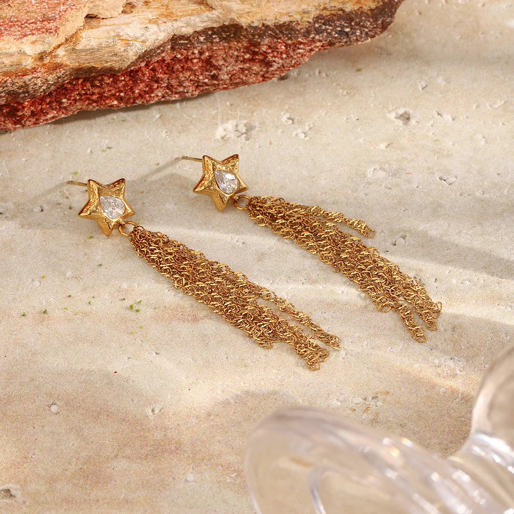 Shooting Star Fringe Earrings