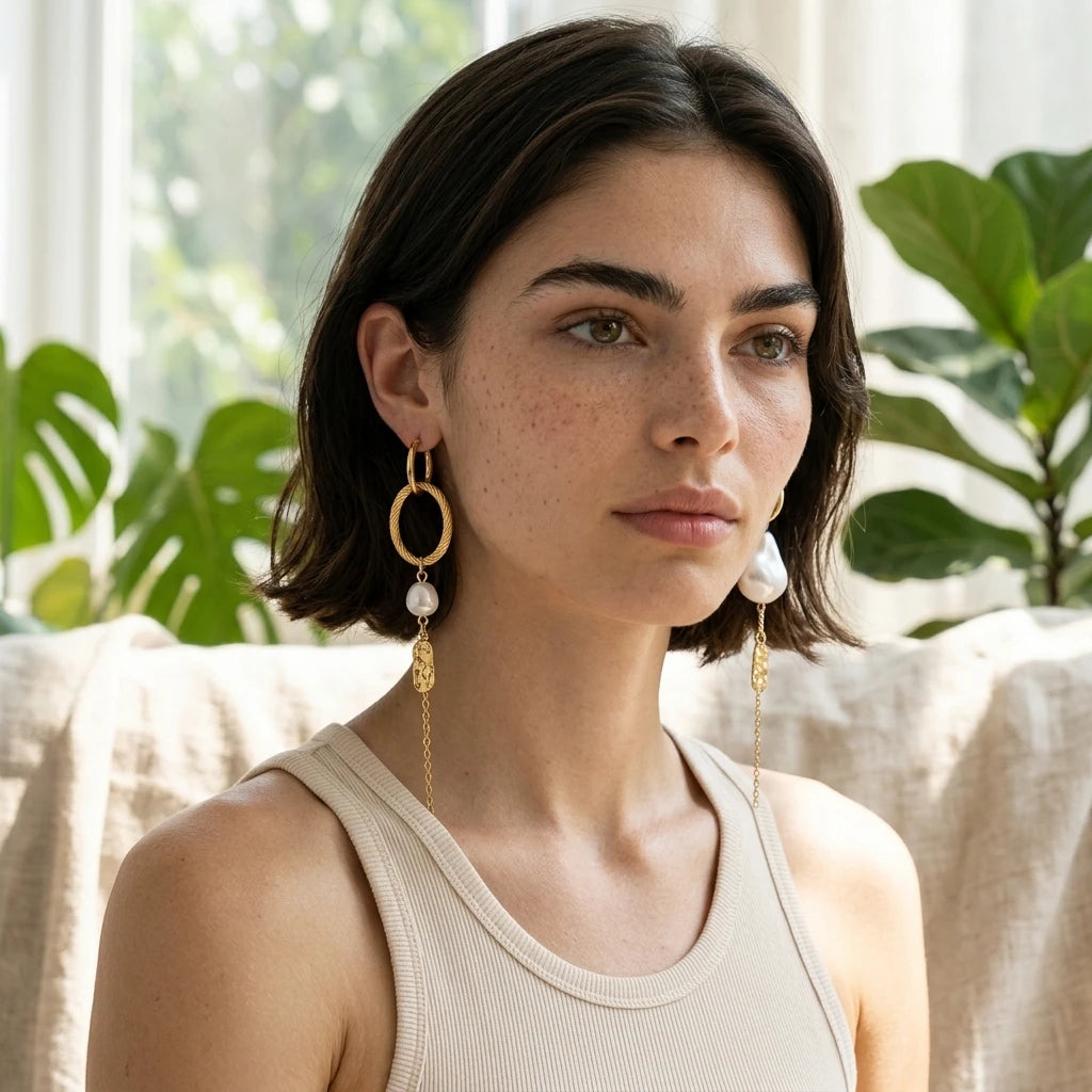 Pearl & Charm Mismatch Hoops