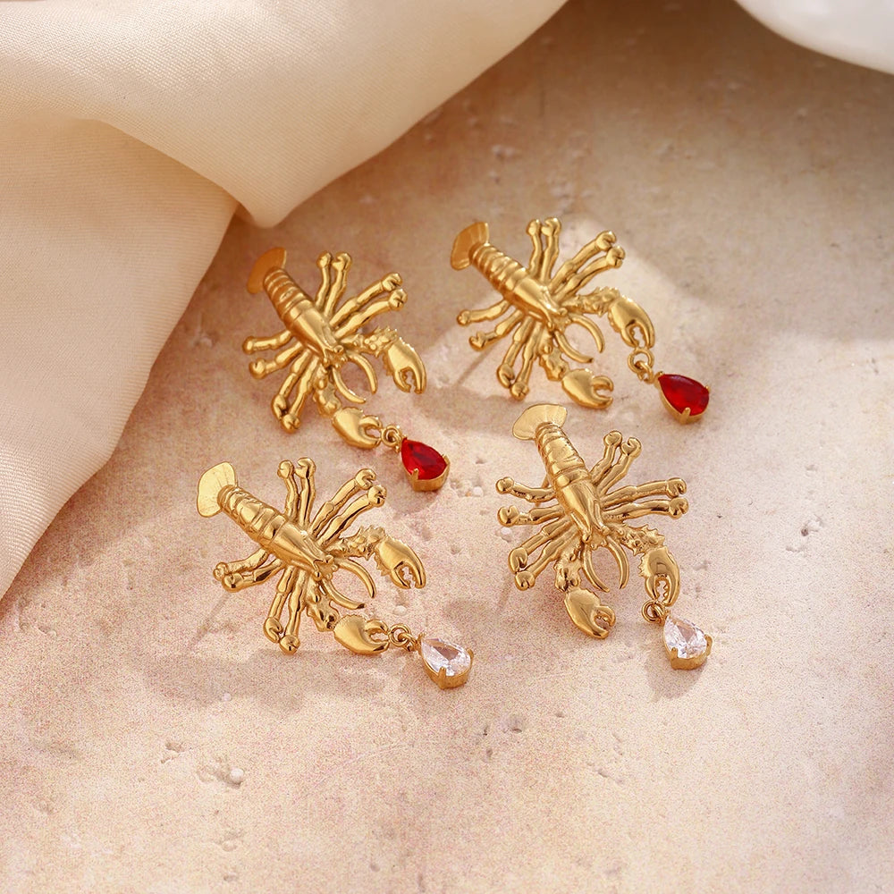 Lobster Love Drop Earrings