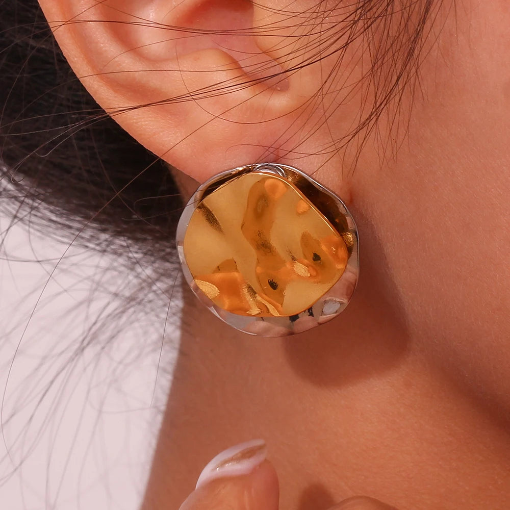 Molten Disc Two-Tone Studs
