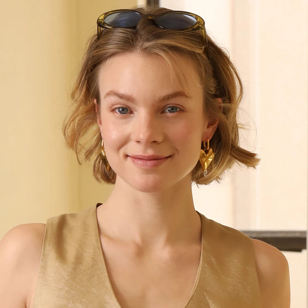 Puffy Heart Drop Hoops
