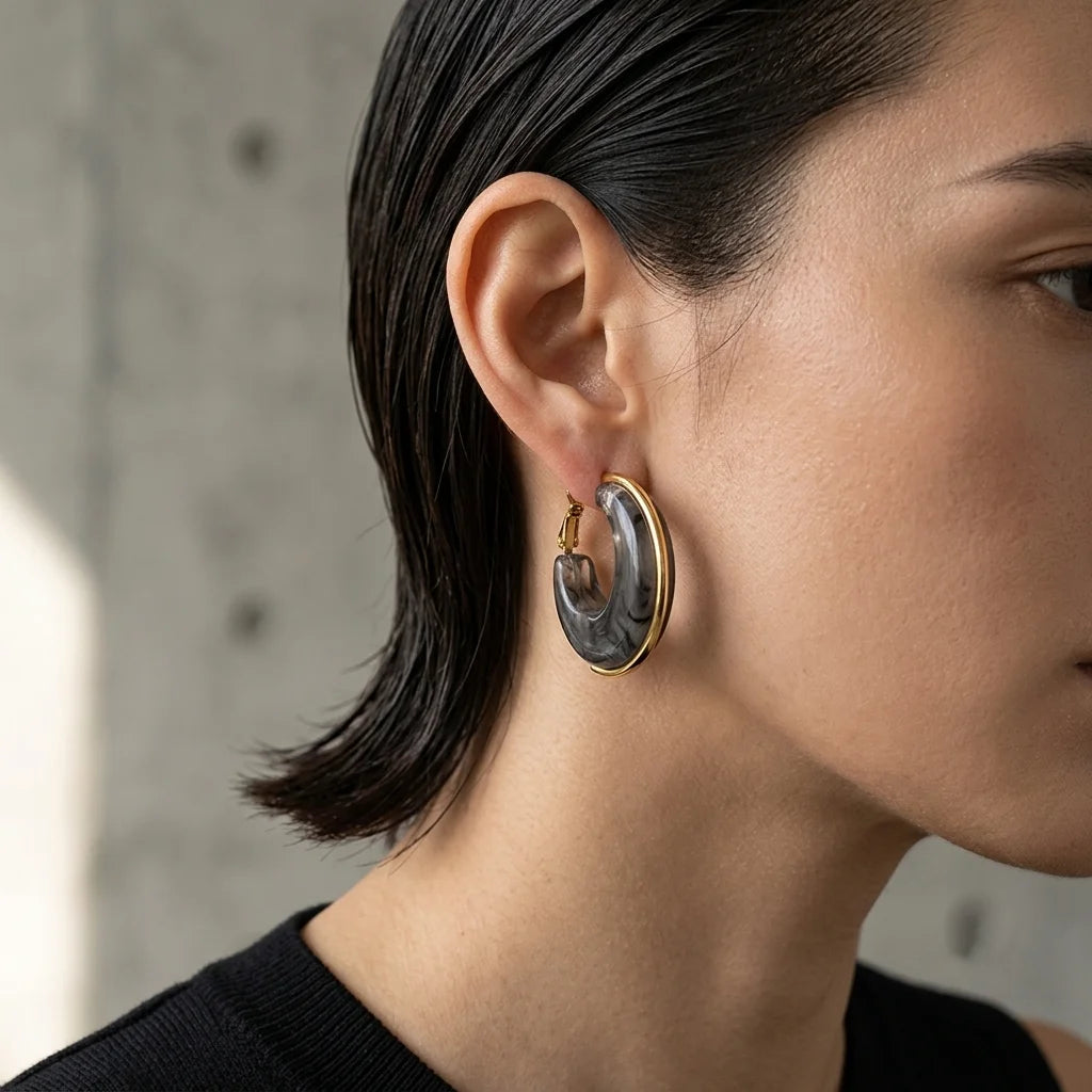 Amber Glass C-Hoops
