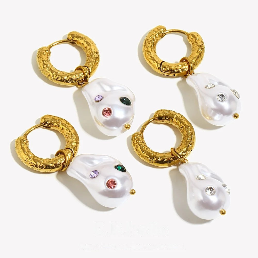Baroque Pearl Sprinkle Hoops