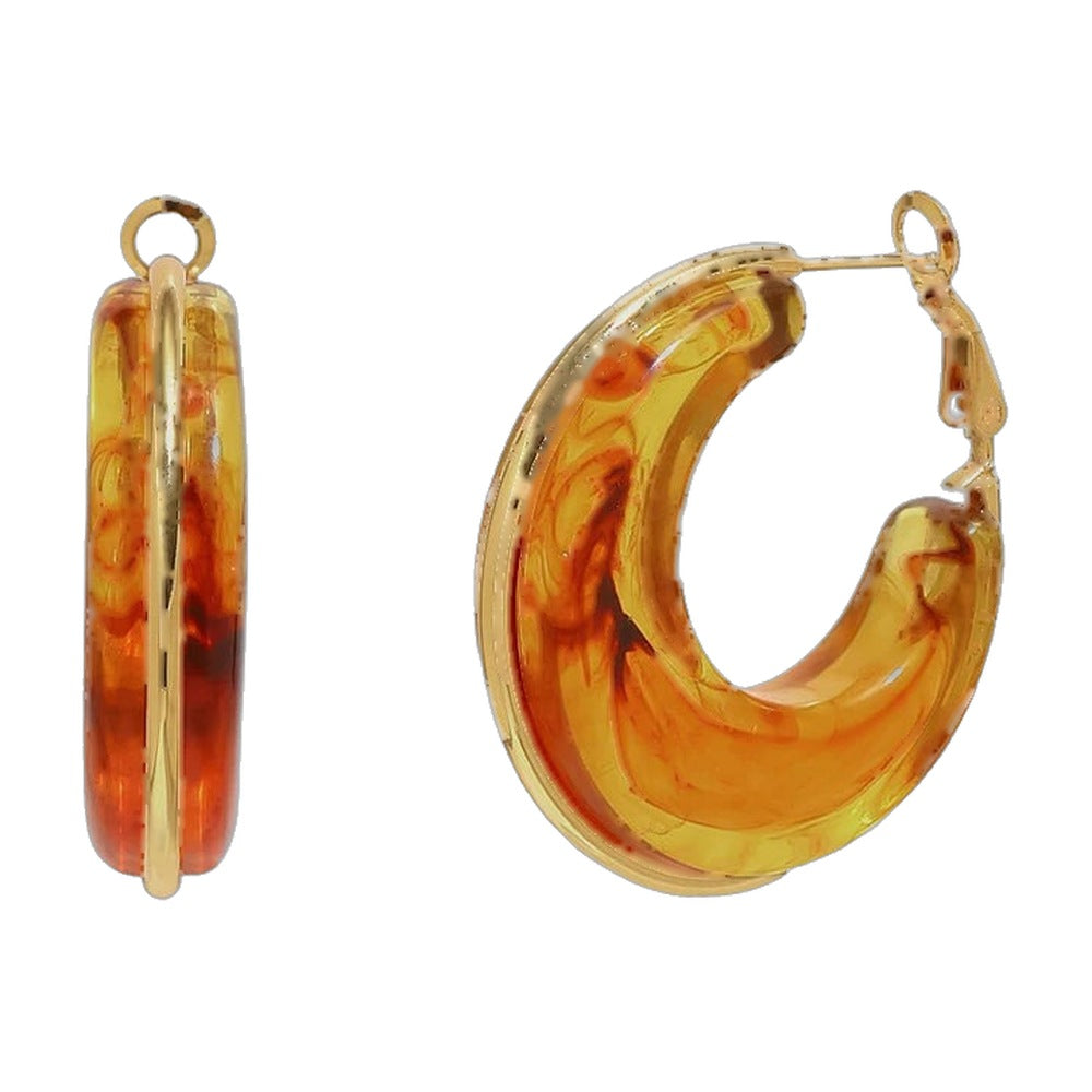 Amber Glass C-Hoops