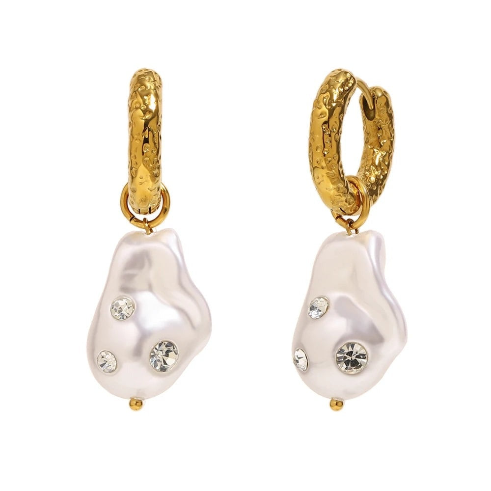 Baroque Pearl Sprinkle Hoops