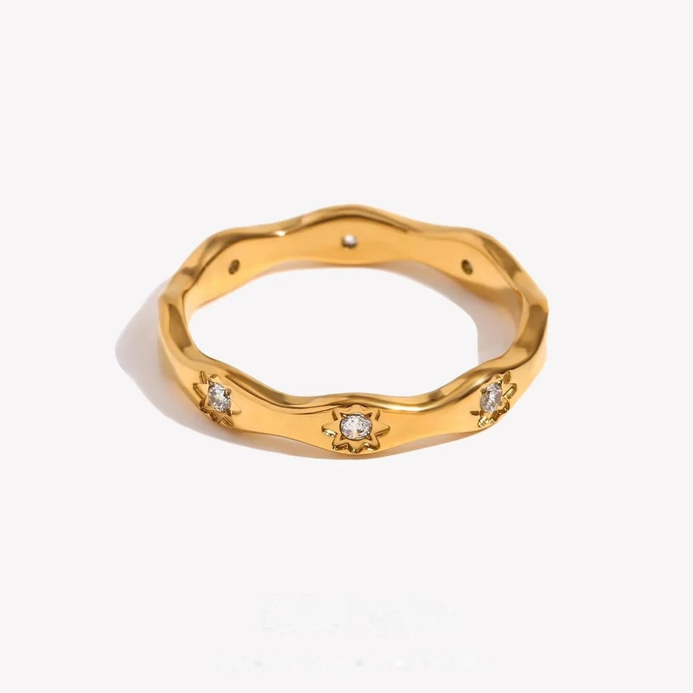 Starry Wave Band Ring